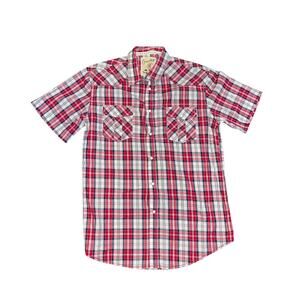 COASTAL Mens Plaid Pearl Snap Western Style Shirt Size XL Short Sleeve